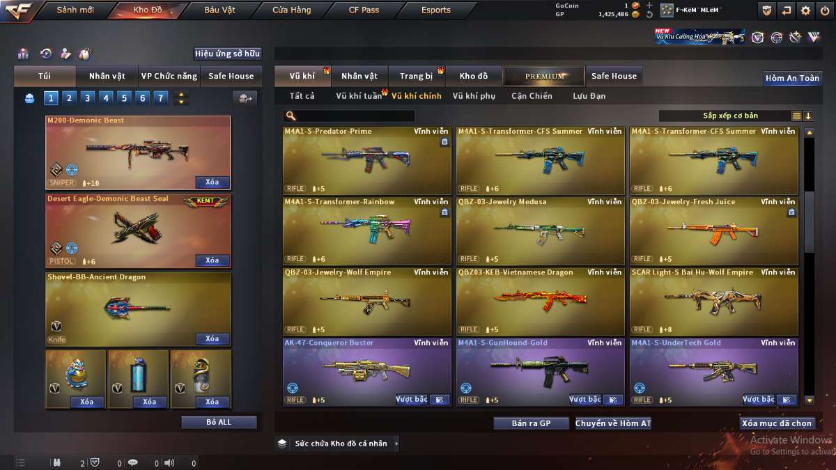 shop acc cf uy tin gia re